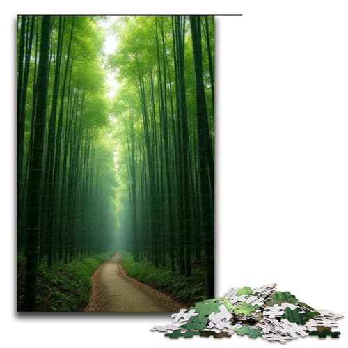 1000-teiliges Puzzle Lernspiele Bambuswald-Puzzles für Erwachsene Holzpuzzle für Familienspaß und Spieleabende 1000 Teile (75 x 50 cm) von mowenbingpeng