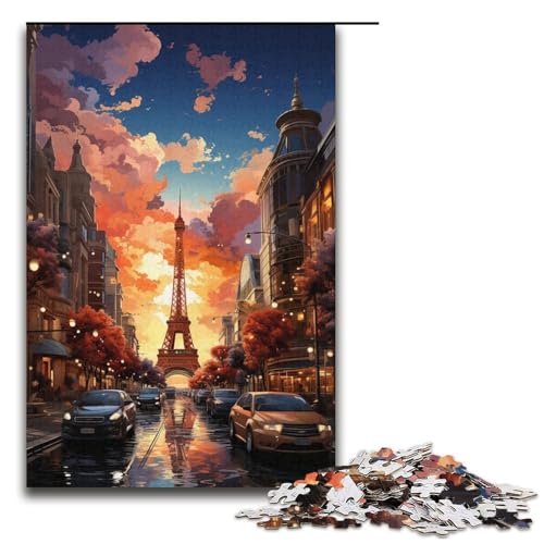1000-teiliges Puzzle Lernspiele Bunte Psychedelia auf dem Las Vegas Strip Puzzles für Erwachsene Holzpuzzle für Familienspaß und Spieleabend 1000 Teile (38 x 26 cm) von mowenbingpeng