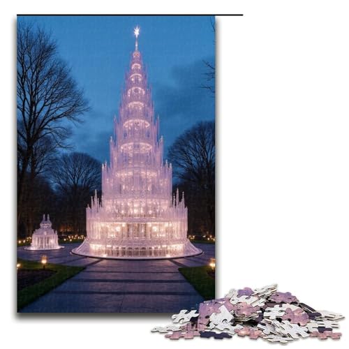 1000-teiliges Puzzle Lernspiele Crystal Palace Puzzles für Erwachsene Holzpuzzle für Familienspaß und Spieleabend 1000 Teile (75 x 50 cm) von mowenbingpeng