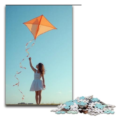 1000-teiliges Puzzle Lernspiele Drachenfliegen Puzzles für Erwachsene Holzpuzzle für Familienspaß und Spieleabend 1000 Teile (75 x 50 cm) von mowenbingpeng