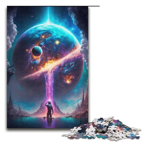 1000-teiliges Puzzle Lernspiele Farben des Weltraumplaneten Puzzles für Erwachsene Papierpuzzle für Familienspaß und Spieleabend 1000 Teile (38 x 26 cm) von mowenbingpeng