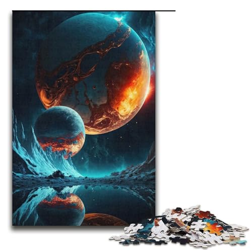 1000-teiliges Puzzle Lernspiele Farben des Weltraumplaneten Puzzles für Erwachsene Papierpuzzle für Familienspaß und Spieleabend 1000 Teile (38 x 26 cm) von mowenbingpeng
