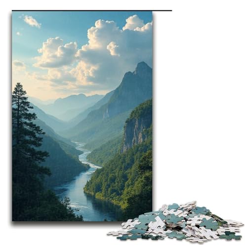 1000-teiliges Puzzle Lernspiele Landschaftspuzzle für Erwachsene Holzpuzzle für Familienspaß und Spieleabend 1000 Teile (75 x 50 cm) von mowenbingpeng