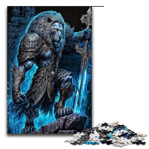 1000 teiliges Puzzle Lernspiele Löwen Puzzle für Erwachsene Holzpuzzle für Familienspaß und Spieleabend 1000 Teile (75 x 50 cm) von mowenbingpeng