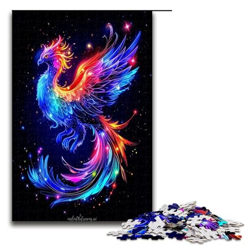 1000 teiliges Puzzle Lernspiele Phoenix Puzzles für Erwachsene Holzpuzzle für Familienspaß und Spieleabende 1000 Teile (75 x 50 cm) von mowenbingpeng