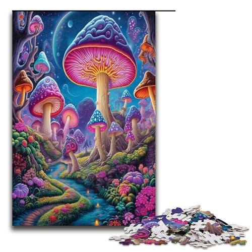 1000 teiliges Puzzle Lernspiele Pilzwald Puzzle für Erwachsene Holzpuzzle für Familienspaß und Spieleabend 1000 Teile (75 x 50 cm) von mowenbingpeng