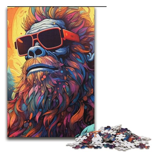 1000-teiliges Puzzle Lernspiele Psychedelic Sasquatch Puzzles für Erwachsene Papierpuzzle für Familienspaß und Spieleabend 1000 Teile (38 x 26 cm) von mowenbingpeng