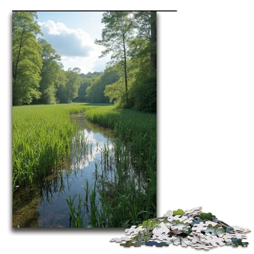 1000-teiliges Puzzle Lernspiele Reed Marsh Puzzles für Erwachsene Holzpuzzle für Familienspaß und Spieleabend 1000 Teile (75 x 50 cm) von mowenbingpeng
