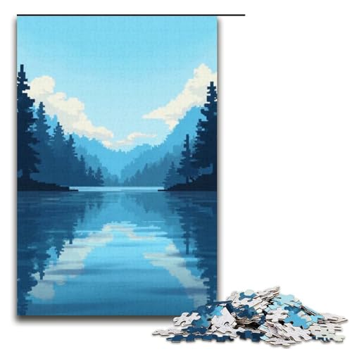 1000-teiliges Puzzle Lernspiele See-Level-Puzzles für Erwachsene Holzpuzzle für Familienspaß und Spieleabend 1000 Teile (38 x 26 cm) von mowenbingpeng