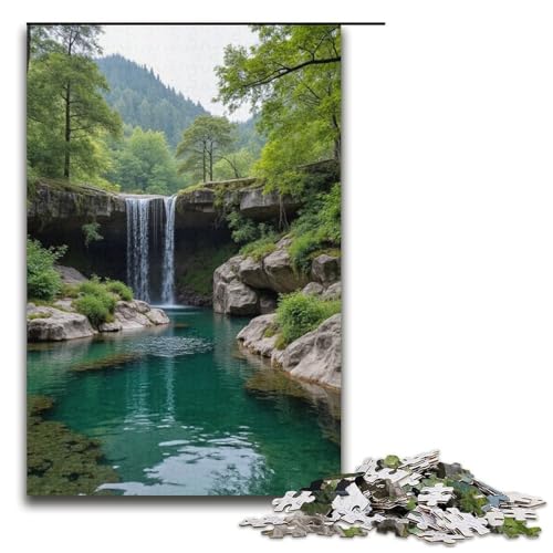 1000-teiliges Puzzle Lernspiele Steingarten- und Teich-Puzzles für Erwachsene Holzpuzzle für Familienspaß und Spieleabend 1000 Teile (38 x 26 cm) von mowenbingpeng