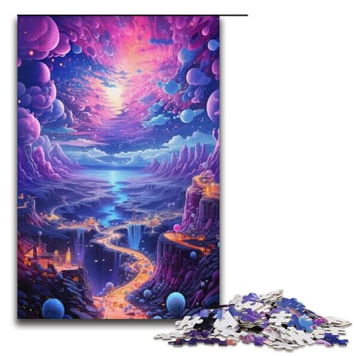 1000 teiliges Puzzle Lernspiele Ultraviolet Realms Puzzles für Erwachsene Holzpuzzle für Familienspaß und Spieleabende 1000 Teile (38 x 26 cm) von mowenbingpeng