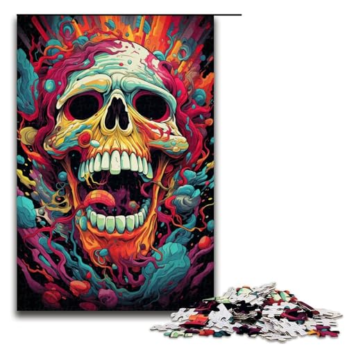 1000-teiliges Puzzle Lernspiele Zeichnen böses Monster Puzzles für Erwachsene Holzpuzzle für Familienspaß und Spieleabend 1000 Teile (75 x 50 cm) von mowenbingpeng