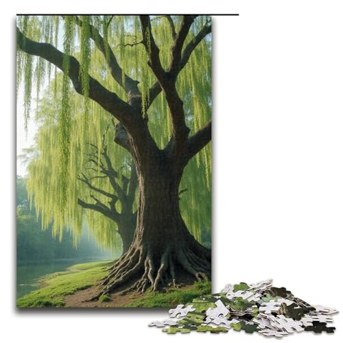 1000-teiliges Puzzle Lernspiele weinende Zweige Puzzles für Erwachsene Holzpuzzle für Familienspaß und Spieleabend 1000 Teile (75 x 50 cm) von mowenbingpeng