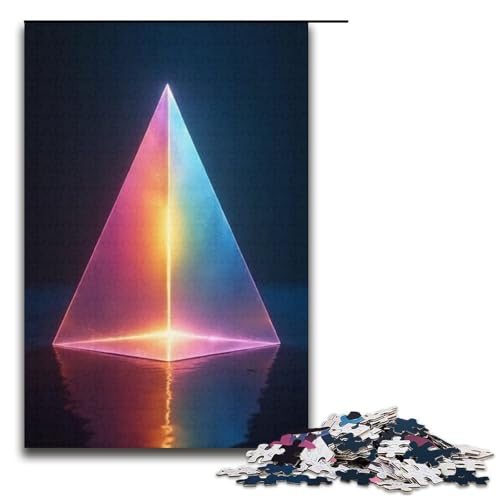 1000-teiliges Puzzle Lichtprisma Puzzle für Erwachsene und Kinder Holzpuzzle pädagogisches Spielzeug zum Stressabbau Puzzle 1000 Teile (38 x 26 cm) von mowenbingpeng