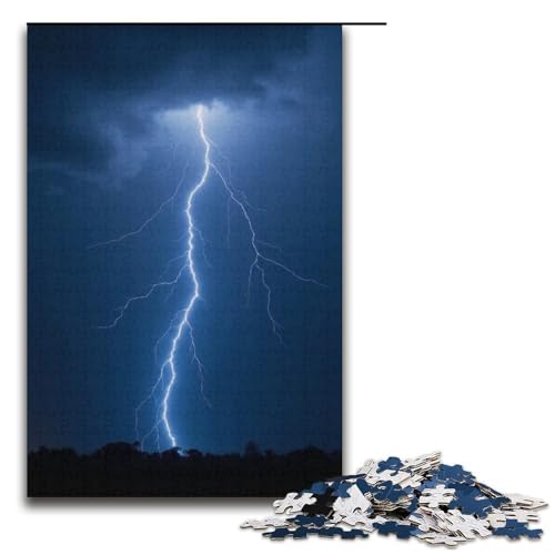 1000-teiliges Puzzle Lightning aus Holz Lernspiele Heimdekoration 1000 Teile (38 x 26 cm) von mowenbingpeng