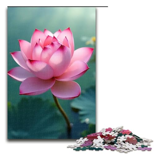 1000-teiliges Puzzle Lotus Wind für Erwachsene und Kinder Holzpuzzle pädagogisches Spielzeug zum Stressabbau Puzzle 1000 Teile (75 x 50 cm) von mowenbingpeng