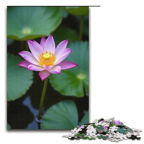 1000-teiliges Puzzle Lotus im Lotusteich Holzpuzzle Lernspiele Heimdekoration 1000 Teile (38 x 26 cm) von mowenbingpeng