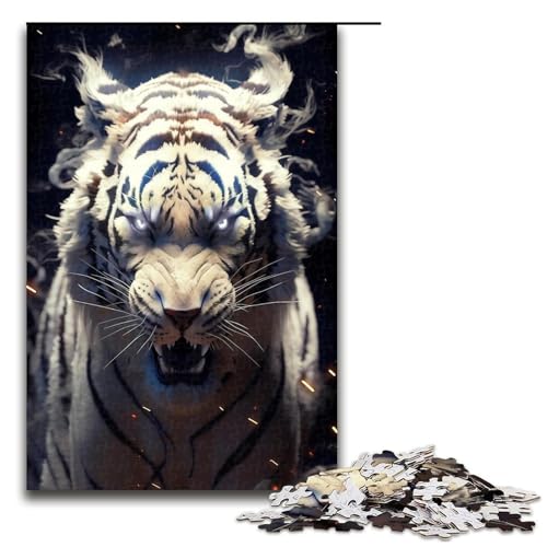 1000 teiliges Puzzle Mutant Smoke Tigers für Erwachsene Holzpuzzle anspruchsvolles Spiel 1000 Teile (75 x 50 cm) von mowenbingpeng