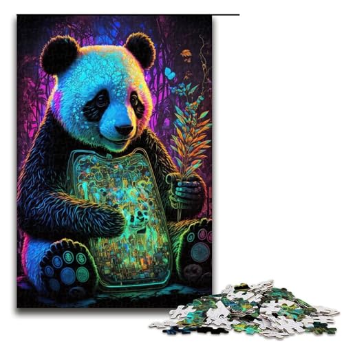 1000-teiliges Puzzle Panda Neon Puzzle für Erwachsene Holzpuzzle Herausforderndes Spiel 1000 PCS 1000-teiliges Puzzle Panda Neon Puzzle für Erwachsene Holzpuzzle Herausforderndes Spiel 1000 PCS von mowenbingpeng