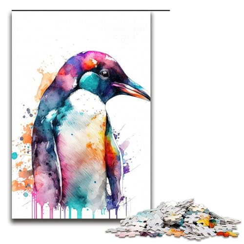 1000-teiliges Puzzle Pinguin-Aquarellkunst-Puzzle für Erwachsene, Holzpuzzle, anspruchsvolles Spiel, 1000 Teile 1000-teiliges Puzzle Pinguin-Aquarellkunst-Puzzle für Erwachsene, Holzpuzzle, anspruchsvolles Spiel, 1000 Teile von mowenbingpeng