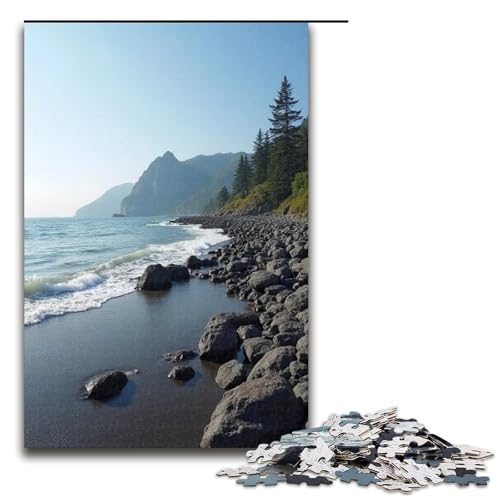 1000-teiliges Puzzle Rocky Beach Puzzle für Erwachsene Holzpuzzle anspruchsvolles Spiel 1000 Teile (75 x 50 cm) von mowenbingpeng