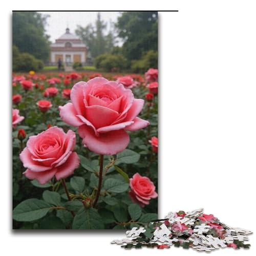 1000-teiliges Puzzle Rosen-Puzzle für Erwachsene Holzpuzzle anspruchsvolles Spiel 1000 Teile (38 x 26 cm) von mowenbingpeng