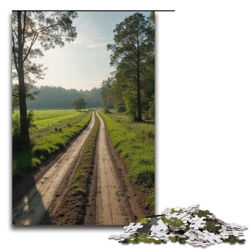 1000-teiliges Puzzle Rural Mud Road für Erwachsene Holzpuzzle anspruchsvolles Spiel 1000 Teile (38 x 26 cm) von mowenbingpeng