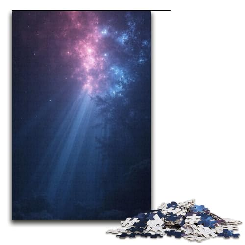 1000-teiliges Puzzle Tausende von Lichtstrahlen für Erwachsene Holzpuzzle anspruchsvolles Spiel 1000 Teile (38 x 26 cm) von mowenbingpeng