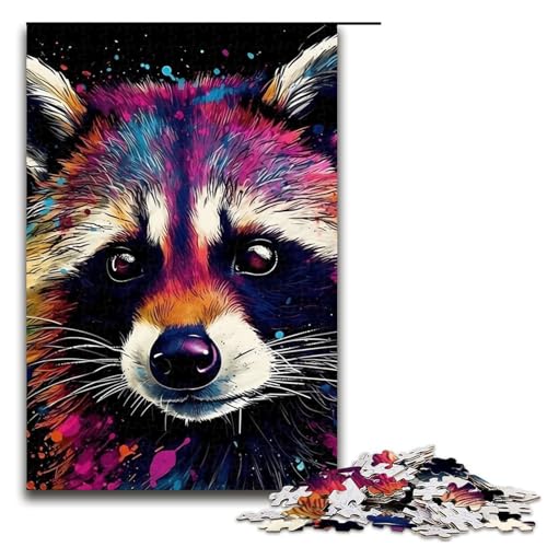 1000-teiliges Puzzle Waschbär Buntes Puzzle für Erwachsene Holzpuzzle Herausforderndes Spiel 1000 PCS 1000-teiliges Puzzle Waschbär Buntes Puzzle für Erwachsene Holzpuzzle Herausforderndes Spiel 1000 PCS von mowenbingpeng