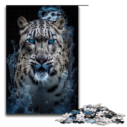 1000 teiliges Puzzle Wild Leopard für Erwachsene Holzpuzzle Familienspiele 1000 Teile (75 x 50 cm) von mowenbingpeng