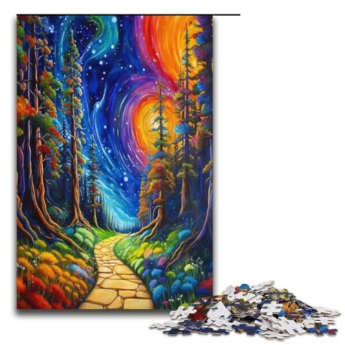 1000 teiliges Puzzle Yellow Brick Road Puzzle für Erwachsene Holzpuzzle Familienspiel 1000 Teile (38 x 26 cm) von mowenbingpeng