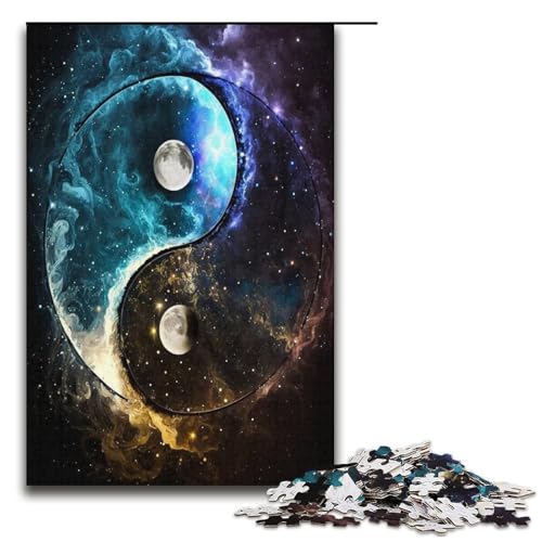 1000 teiliges Puzzle Yin und Yang für Erwachsene Holzpuzzle anspruchsvolles Spiel 1000 Teile (38 x 26 cm) von mowenbingpeng