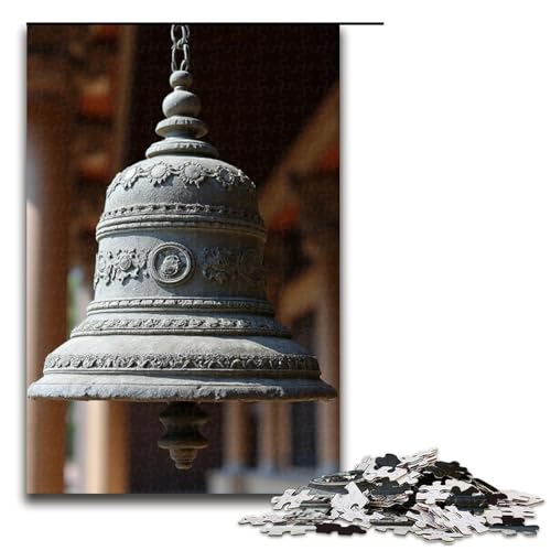 1000-teiliges Puzzle antike Tempelglocke Puzzle für Erwachsene und Kinder Holzpuzzle pädagogisches Spielzeug zum Stressabbau Puzzle 1000 Teile (75 x 50 cm) von mowenbingpeng