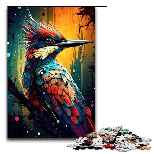 1000-teiliges Puzzle bunter Specht 12 Puzzles Holzpuzzles Lernspiele Heimdekoration 1000 Teile (75 x 50 cm) von mowenbingpeng