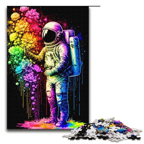 1000-teiliges Puzzle buntes Astronauten-Puzzle für Erwachsene Papierpuzzle anspruchsvolles Spiel 1000 Teile (38 x 26 cm) von mowenbingpeng