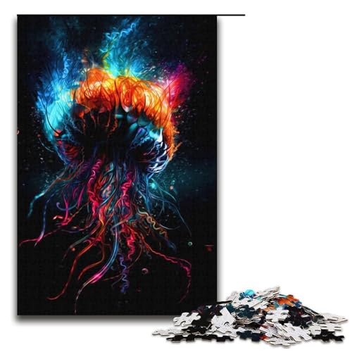 1000-teiliges Puzzle buntes Oktopus-Puzzle für Erwachsene Papierpuzzle anspruchsvolles Spiel 1000 Teile (38 x 26 cm) von mowenbingpeng