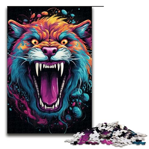 1000-teiliges Puzzle buntes Tier-Puzzle für Erwachsene Holzpuzzle Familienspiel 1000 Teile (75 x 50 cm) von mowenbingpeng