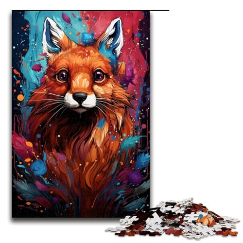 1000-teiliges Puzzle buntes psychedelisches Eichhörnchen-Puzzle für Erwachsene Holzpuzzle anspruchsvolles Spiel 1000 Teile (75 x 50 cm) von mowenbingpeng