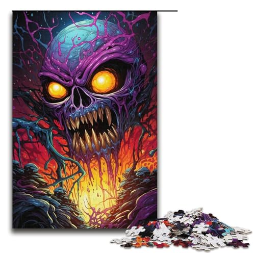 1000-teiliges Puzzle buntes psychedelisches Spinnen-Puzzle für Erwachsene Holzpuzzle anspruchsvolles Spiel 1000 Teile (38 x 26 cm) von mowenbingpeng