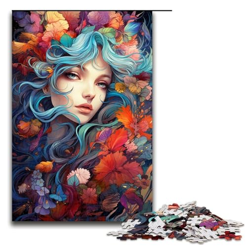 1000-teiliges Puzzle farbenfroh psychedelisch ruhig floral Traum Puzzle für Erwachsene und Kinder Holzpuzzle pädagogisches Spielzeug zum Stressabbau Puzzle 1000 Teile (75 x 50 cm) von mowenbingpeng