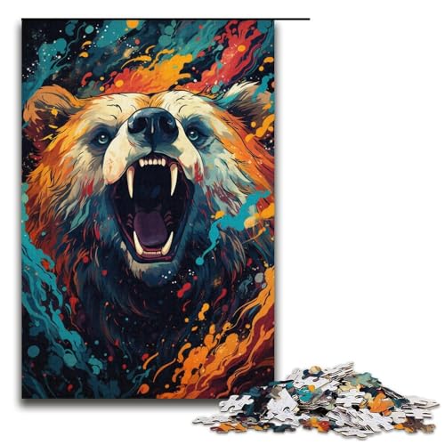 1000-teiliges Puzzle farbenfrohe psychedelische Göttin Puzzle für Erwachsene und Kinder Holzpuzzle pädagogisches Spielzeug zum Stressabbau Puzzle 1000 Teile (38 x 26 cm) von mowenbingpeng