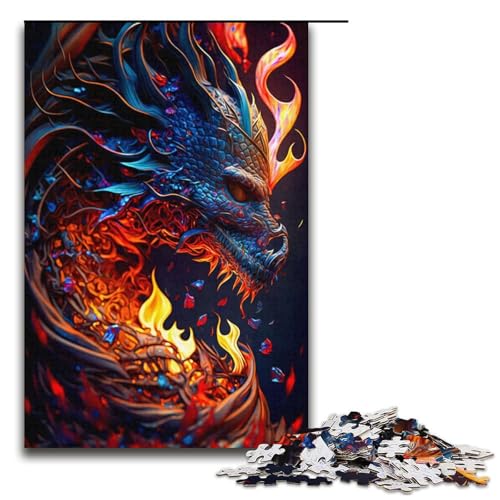 1000-teiliges Puzzle farbenfrohes Drachen-Puzzle für Erwachsene Papierpuzzle anspruchsvolles Spiel 1000 Teile (38 x 26 cm) von mowenbingpeng