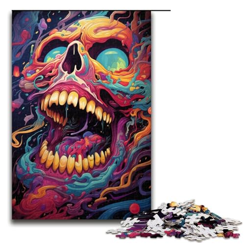 1000-teiliges Puzzle farbenfrohes Kunstmonster-Puzzle für Erwachsene Holzpuzzle Familienspiele 1000 Teile (75 x 50 cm) von mowenbingpeng