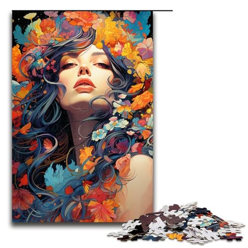 1000-teiliges Puzzle farbenfrohes psychedelisches Dornröschen-Puzzle für Erwachsene und Kinder Holzpuzzle pädagogisches Spielzeug zum Stressabbau Puzzle 1000 Teile (75 x 50 cm) von mowenbingpeng