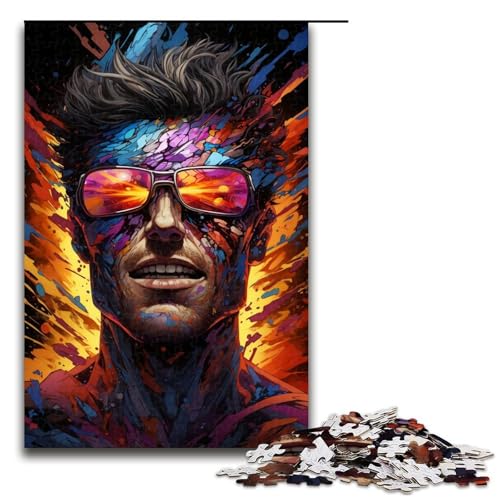 1000-teiliges Puzzle farbenfrohes psychedelisches Helden-Puzzle Holzpuzzle Lernspiele Heimdekoration 1000 Teile (75 x 50 cm) von mowenbingpeng