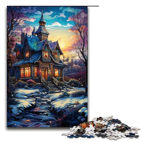 1000-teiliges Puzzle farbenfrohes psychedelisches Iglu-Puzzle für Erwachsene Holzpuzzle anspruchsvolles Spiel 1000 Teile (75 x 50 cm) von mowenbingpeng
