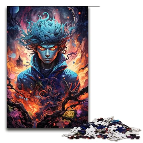 1000-teiliges Puzzle farbenfrohes psychedelisches Ninja-Puzzle für Erwachsene Holzpuzzle anspruchsvolles Spiel 1000 Teile (75 x 50 cm) von mowenbingpeng