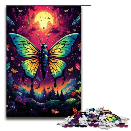 1000-teiliges Puzzle farbenfrohes psychedelisches Stern-Insekten-Puzzle für Erwachsene und Kinder Holzpuzzle pädagogisches Spielzeug zum Stressabbau Puzzle 1000 Teile (75 x 50 cm) von mowenbingpeng