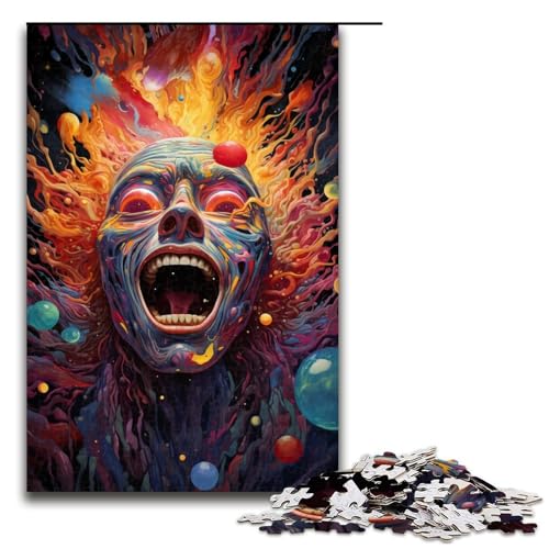1000-teiliges Puzzle farbenfrohes psychedelisches Weltraummonster Puzzle für Erwachsene und Kinder Holzpuzzle pädagogisches Spielzeug zum Stressabbau Puzzle 1000 Teile (75 x 50 cm) von mowenbingpeng