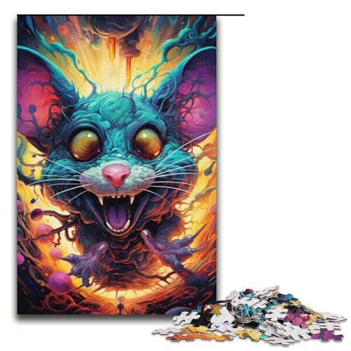 1000-teiliges Puzzle farbiges Maus-Puzzle für Erwachsene Holzpuzzle anspruchsvolles Spiel 1000 Teile (38 x 26 cm) von mowenbingpeng